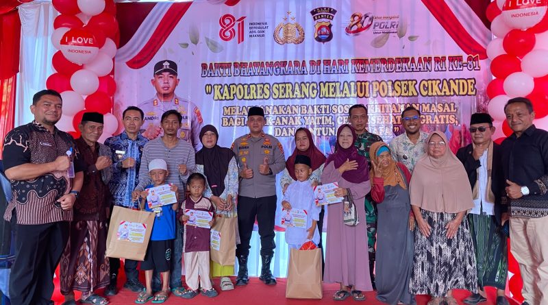 Wujud Kepedulian HUT RI ke-81, Kapolres Serang Melalui Polsek Cikande Gelar Sunatan Masal hingga Donor Darah