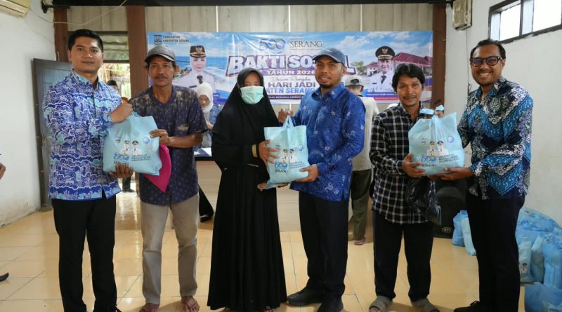 HUT ke-500 Kabupaten Serang, Diskominfo dan Kecamatan Kibin Bagikan 500 Paket Sembako